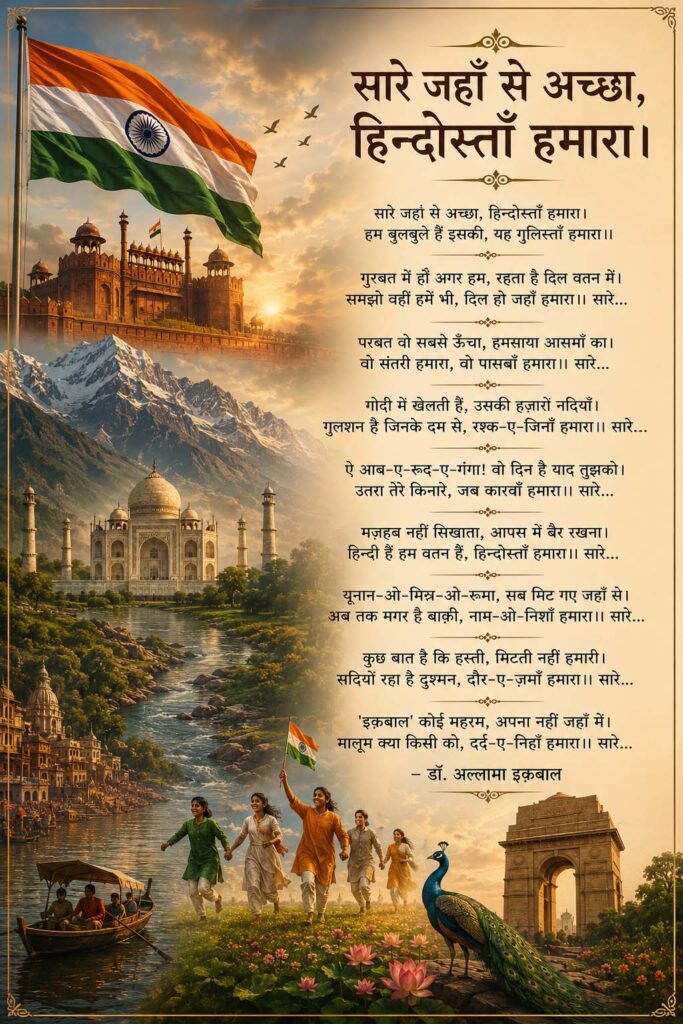 Sare Jahan Se in Hindi by Dr. Allam Iqbal
